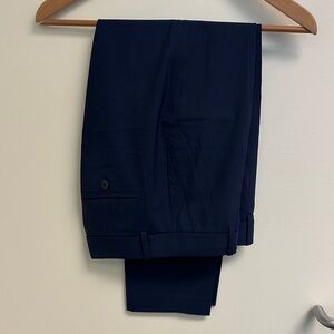 Theory Women’s Classic Crop Blue Wool Dress Pants